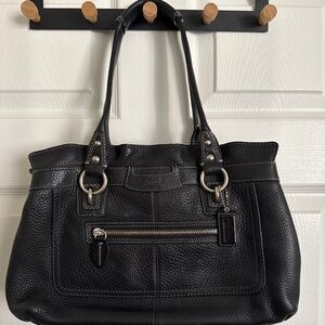 Coach Black Pebbled Leather Handbag Purse
